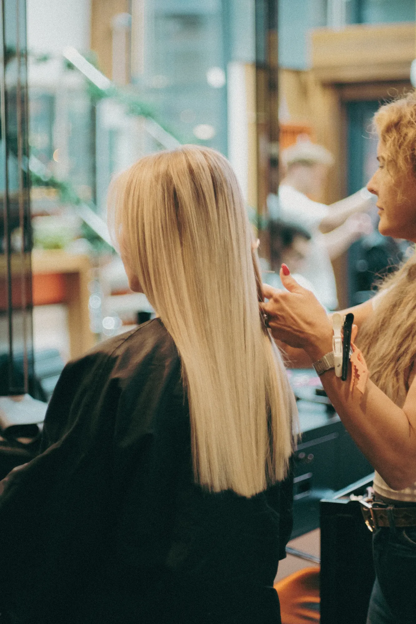 Long straight blonde hair at Wigs & Warpaint, Sheffield