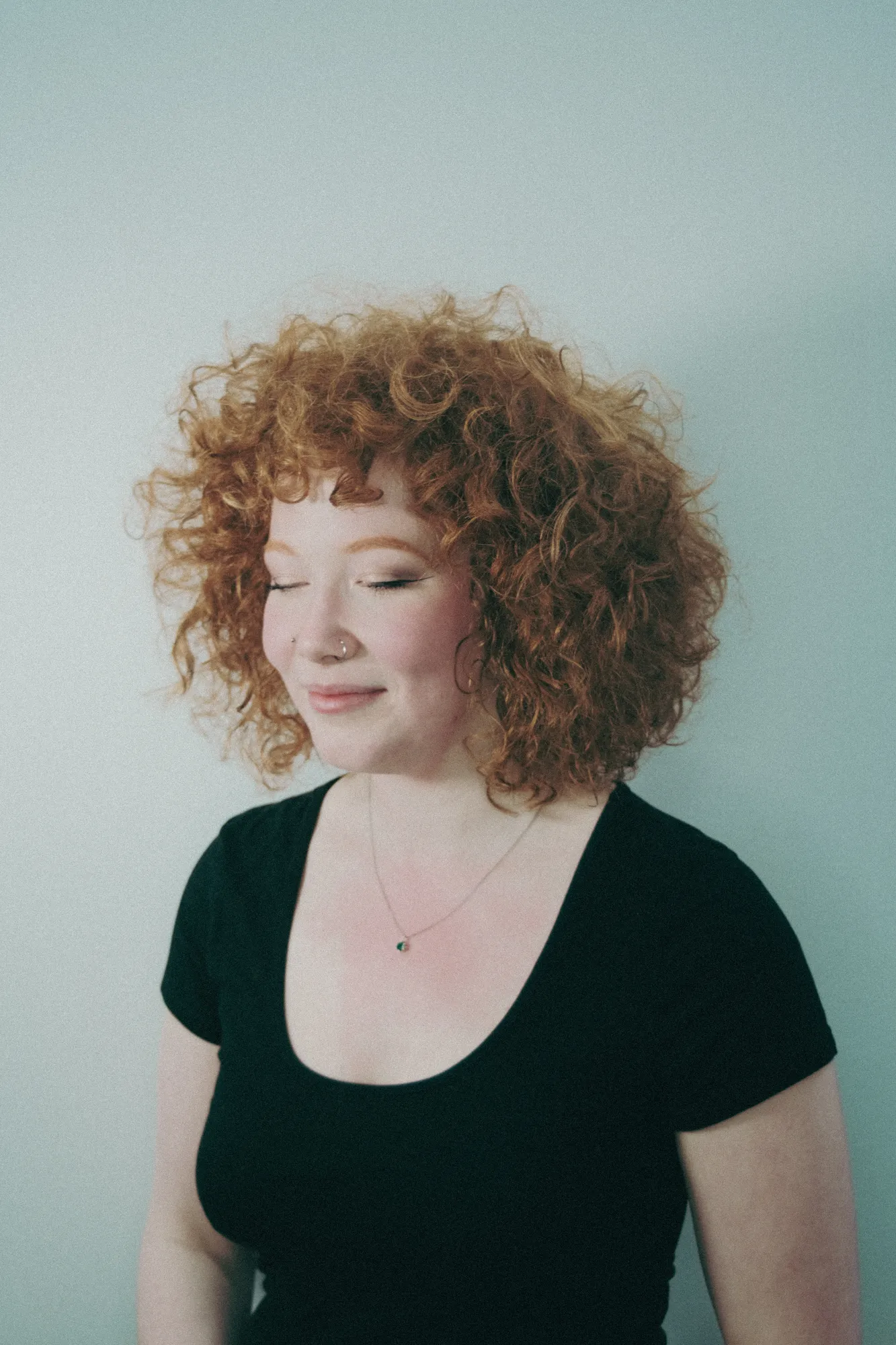 Short curly copper hair at Wigs & Warpaint, Sheffield