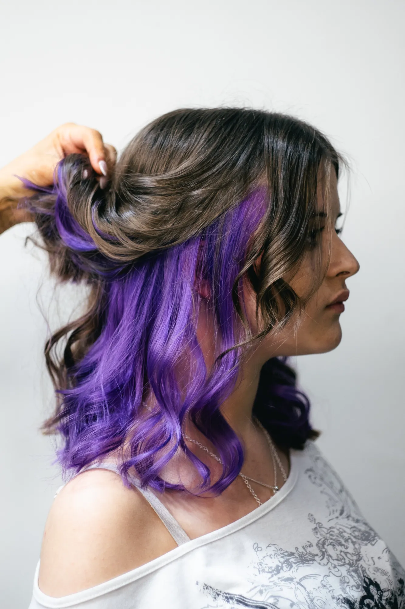 Purple fashion colour by Lily and Codie at Wigs & Warpaint, Sheffield