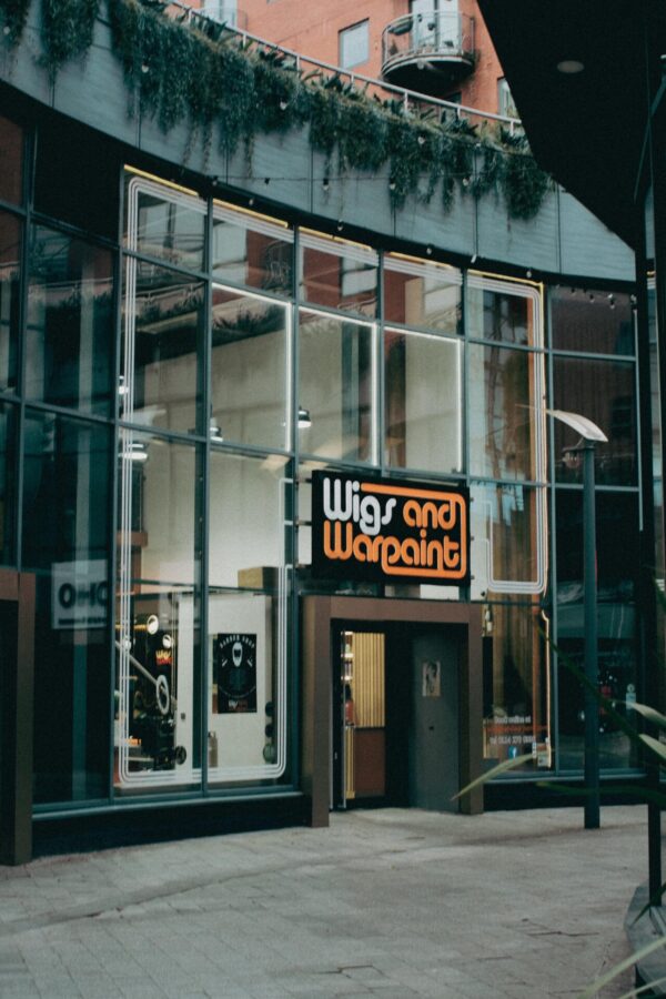Wigs & Warpaint salon storefront, Sheffield city centre